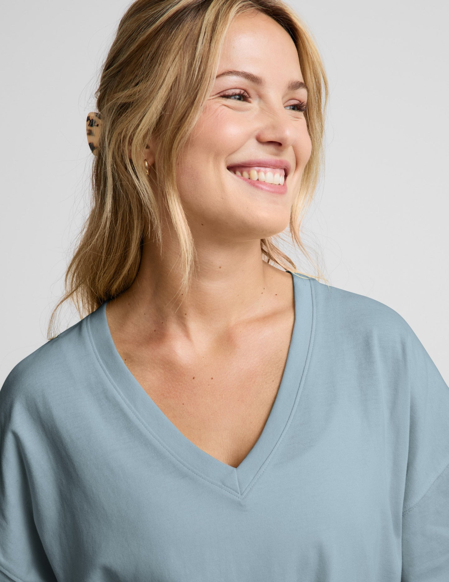 Beyond Yoga SoftKnit Better Than Ever Oversized V-Neck Cotton Tee