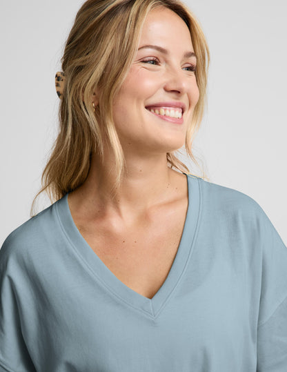 Beyond Yoga SoftKnit Better Than Ever Oversized V-Neck Cotton Tee