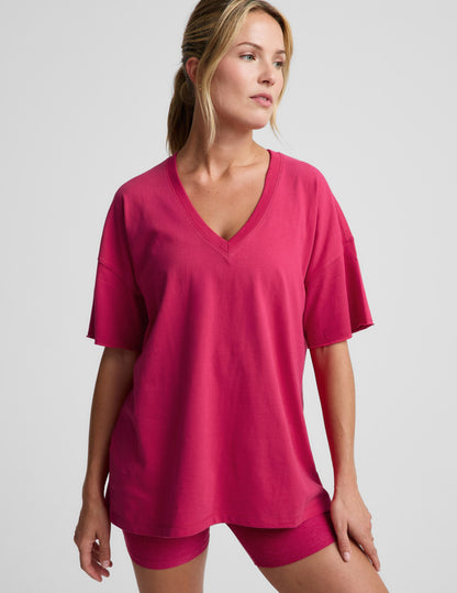 Beyond Yoga SoftKnit Better Than Ever Oversized V-Neck Cotton Tee