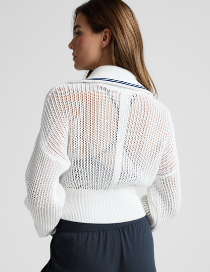 Beyond Yoga Here's The Stitch Zip Sweater