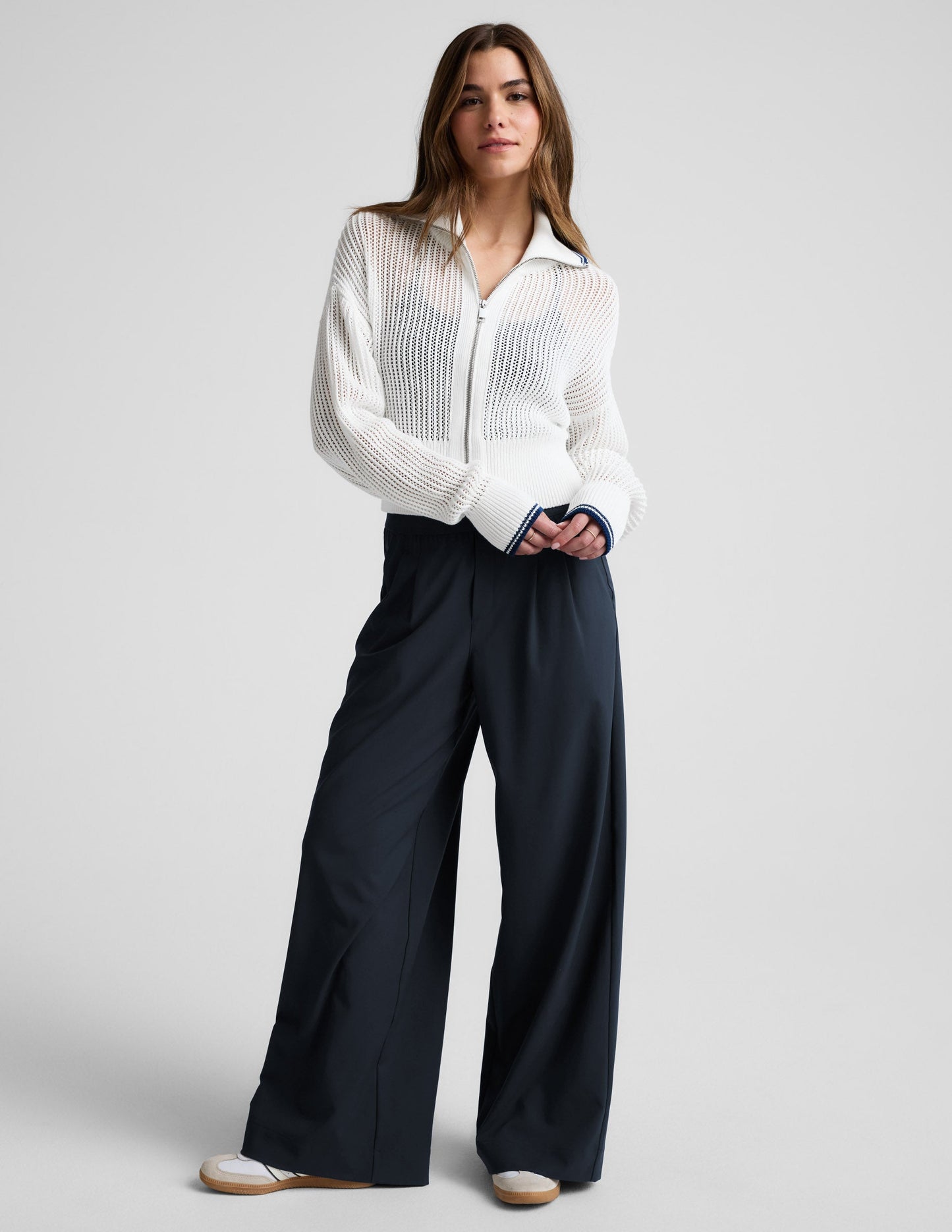Beyond Yoga Here's The Stitch Zip Sweater