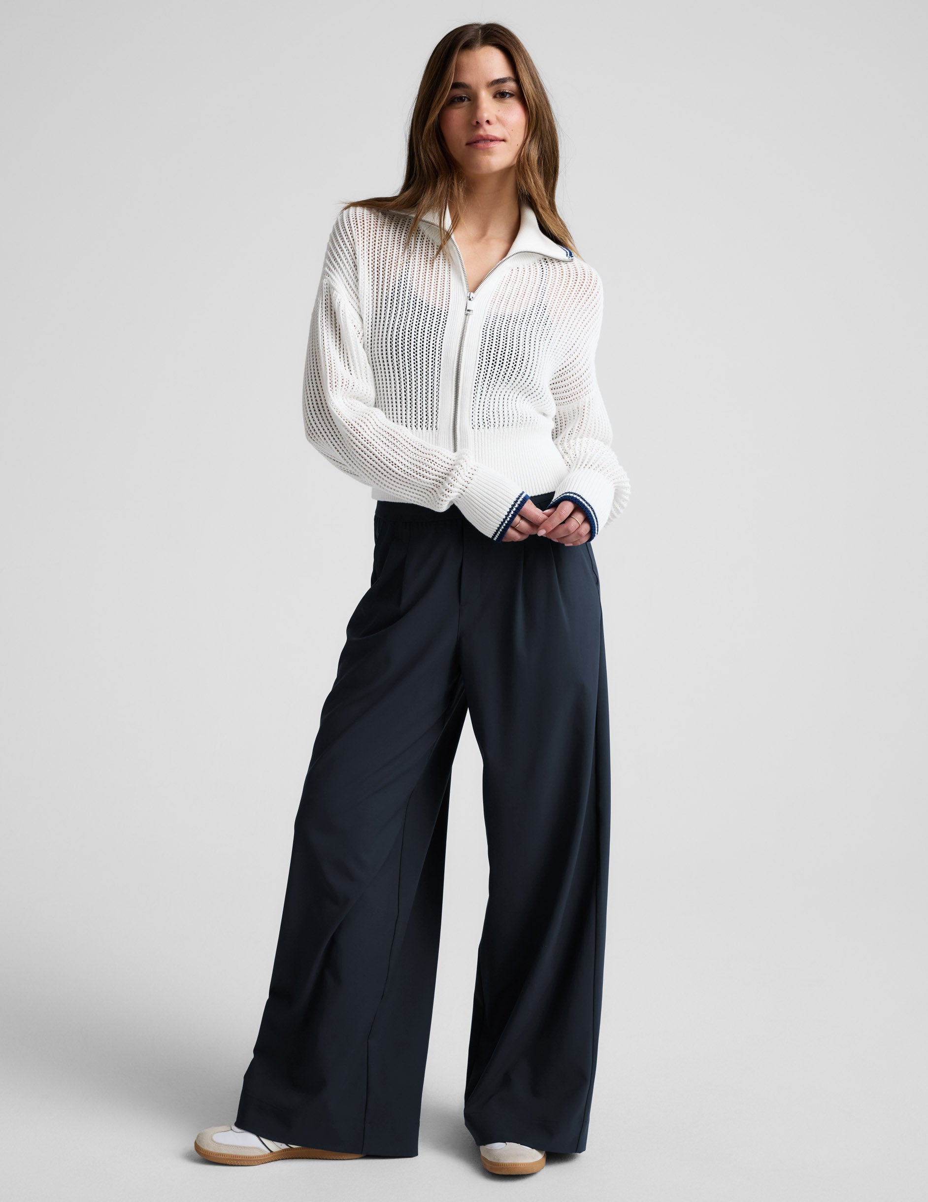 Beyond Yoga Here's The Stitch Zip Sweater