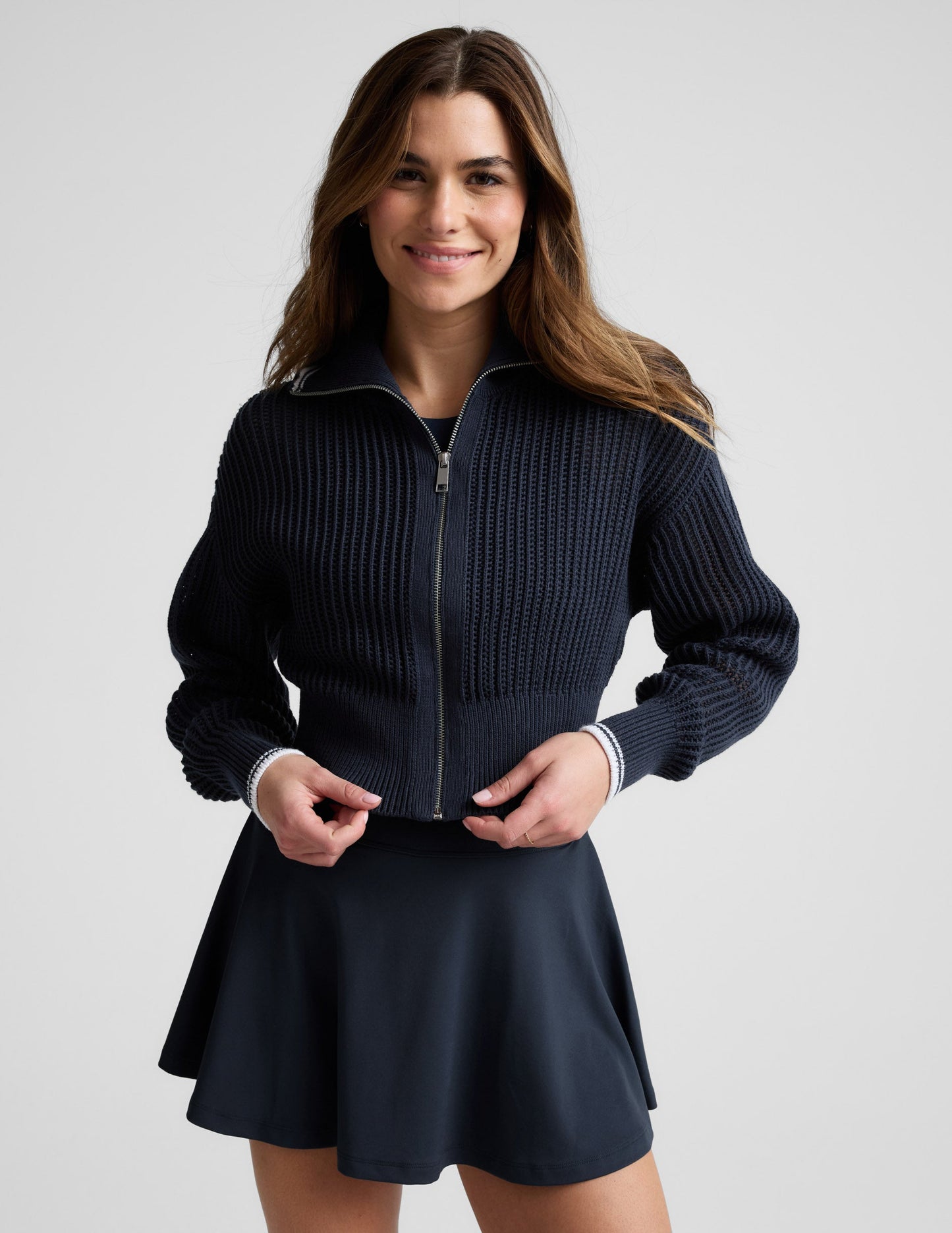 Beyond Yoga Here's The Stitch Zip Sweater