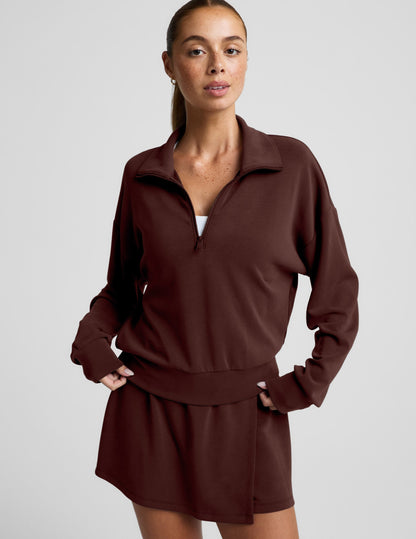 Beyond Yoga Luxe Sandwash Half Zip Pullover
