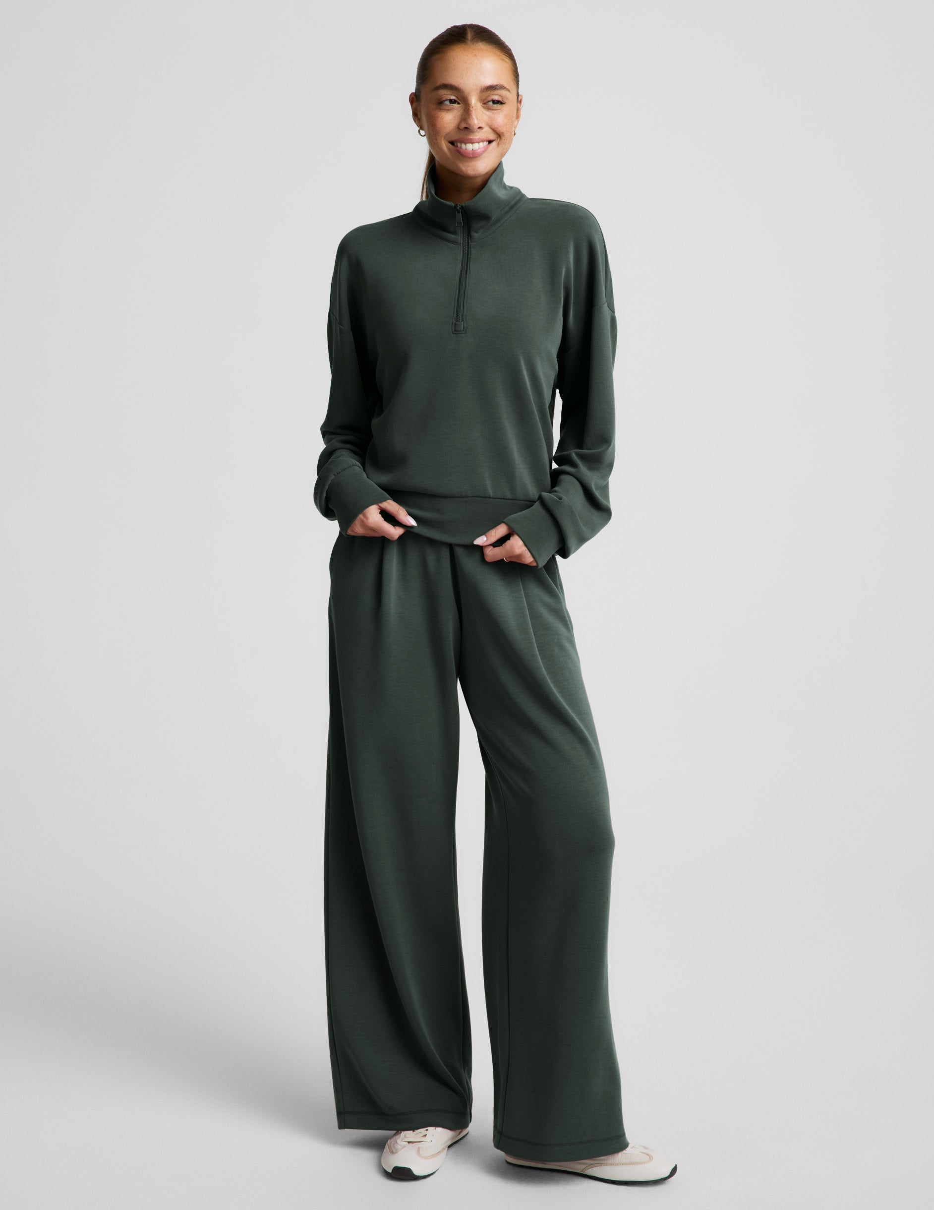 Beyond Yoga Luxe Sandwash Half Zip Pullover