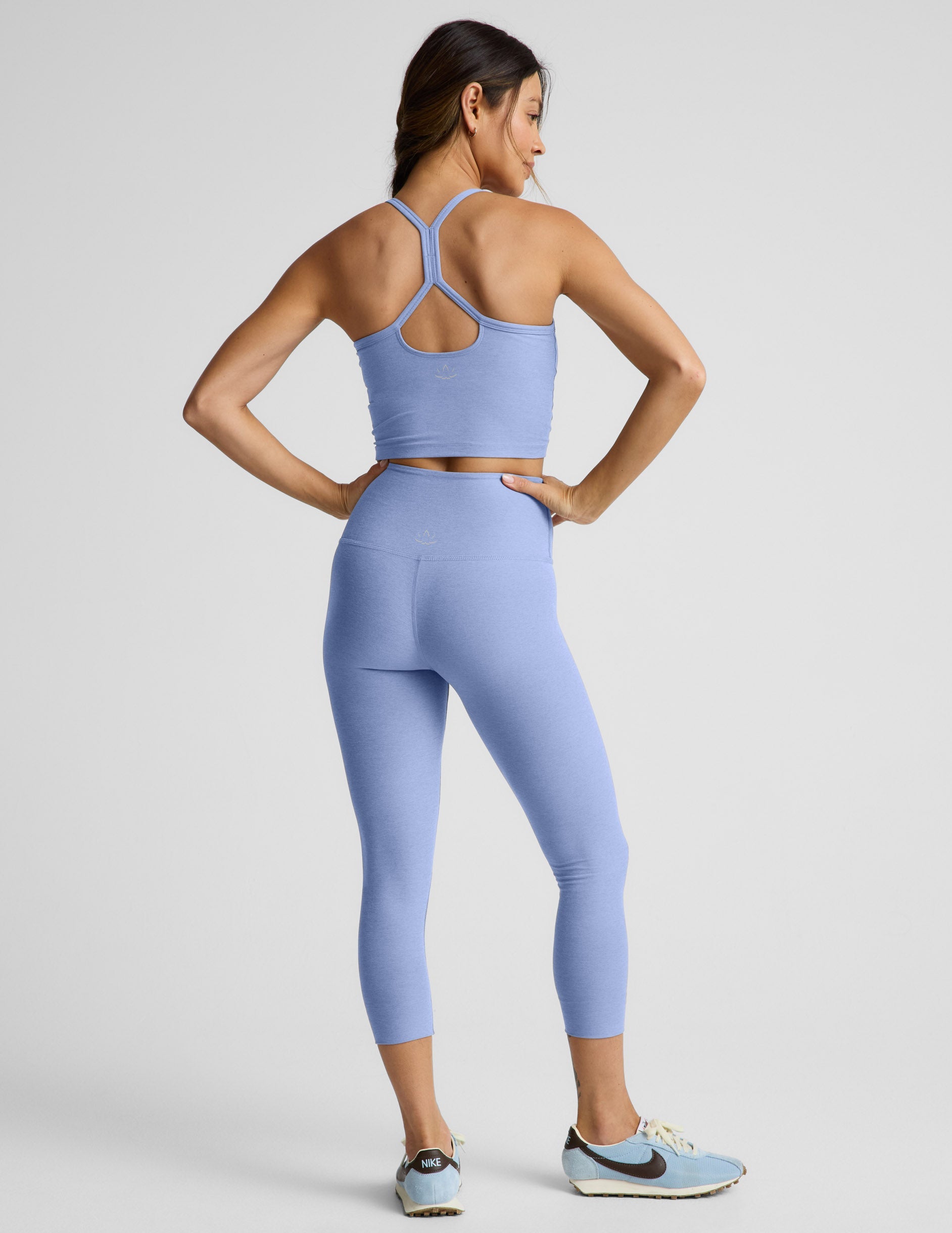 Beyond Yoga Women's High Waisted Spacedye Capri Legging - Pastel Periwinkle