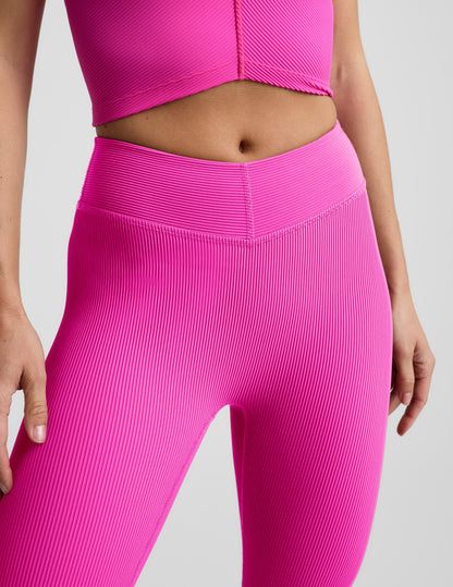 Beyond Yoga Women's Ribbed V-Waist Impulse Legging - Pink Glow