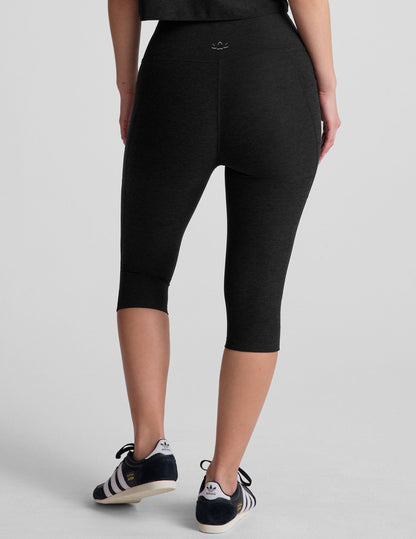 Beyond Yoga High Waisted Pocket Spacedye Pedal Pusher Legging - Darkest Night