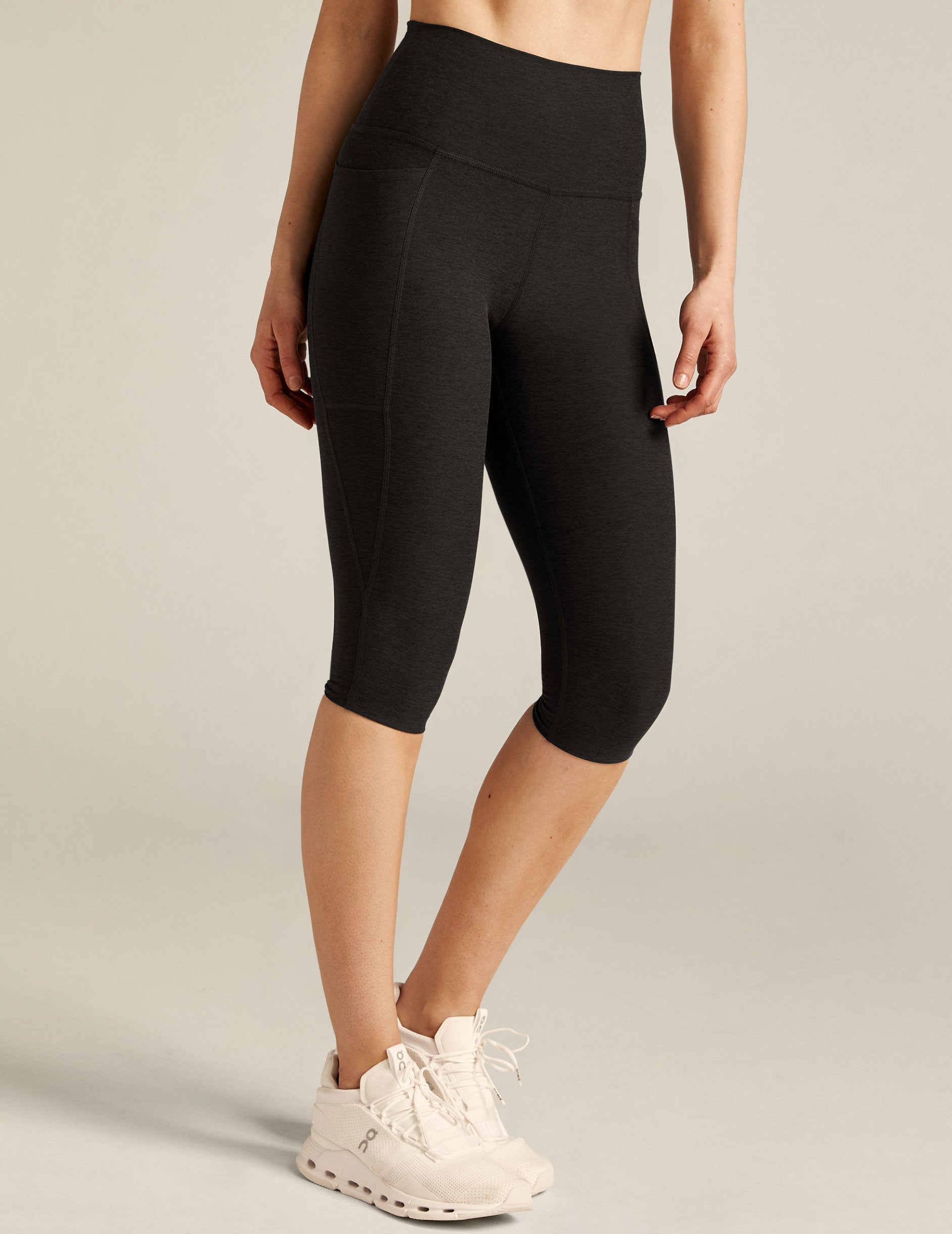 Beyond Yoga High Waisted Pocket Spacedye Pedal Pusher Legging - Darkest Night