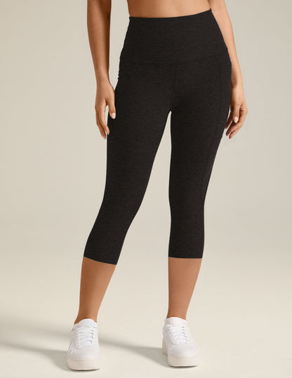 Beyond Yoga High Waisted Spacedye Capri Legging - Darkest Night