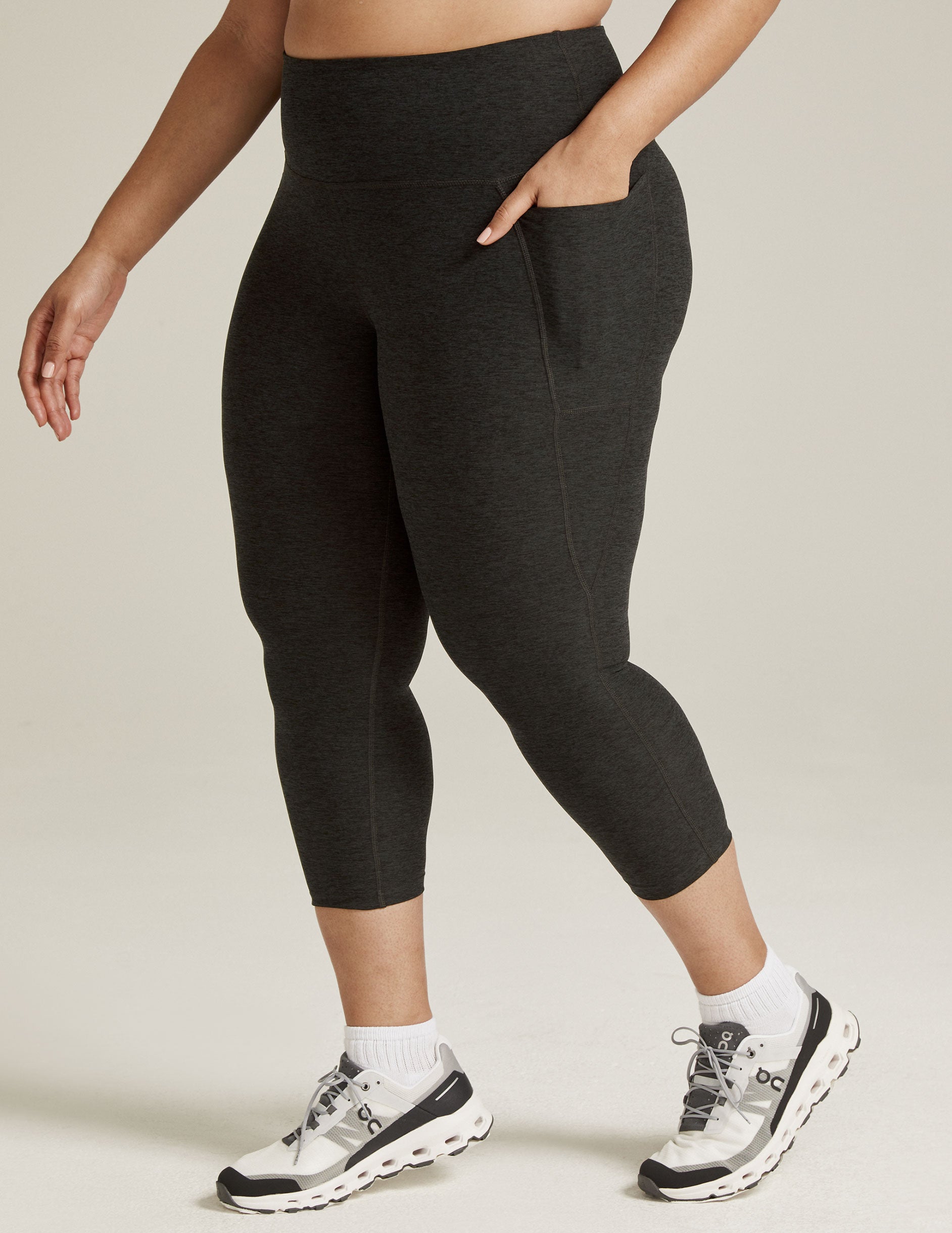 Beyond Yoga High Waisted Spacedye Capri Legging - Darkest Night