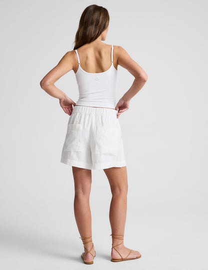 Beyond Yoga Linen Mid Rise Casual SoftWash Linen Shorts - White