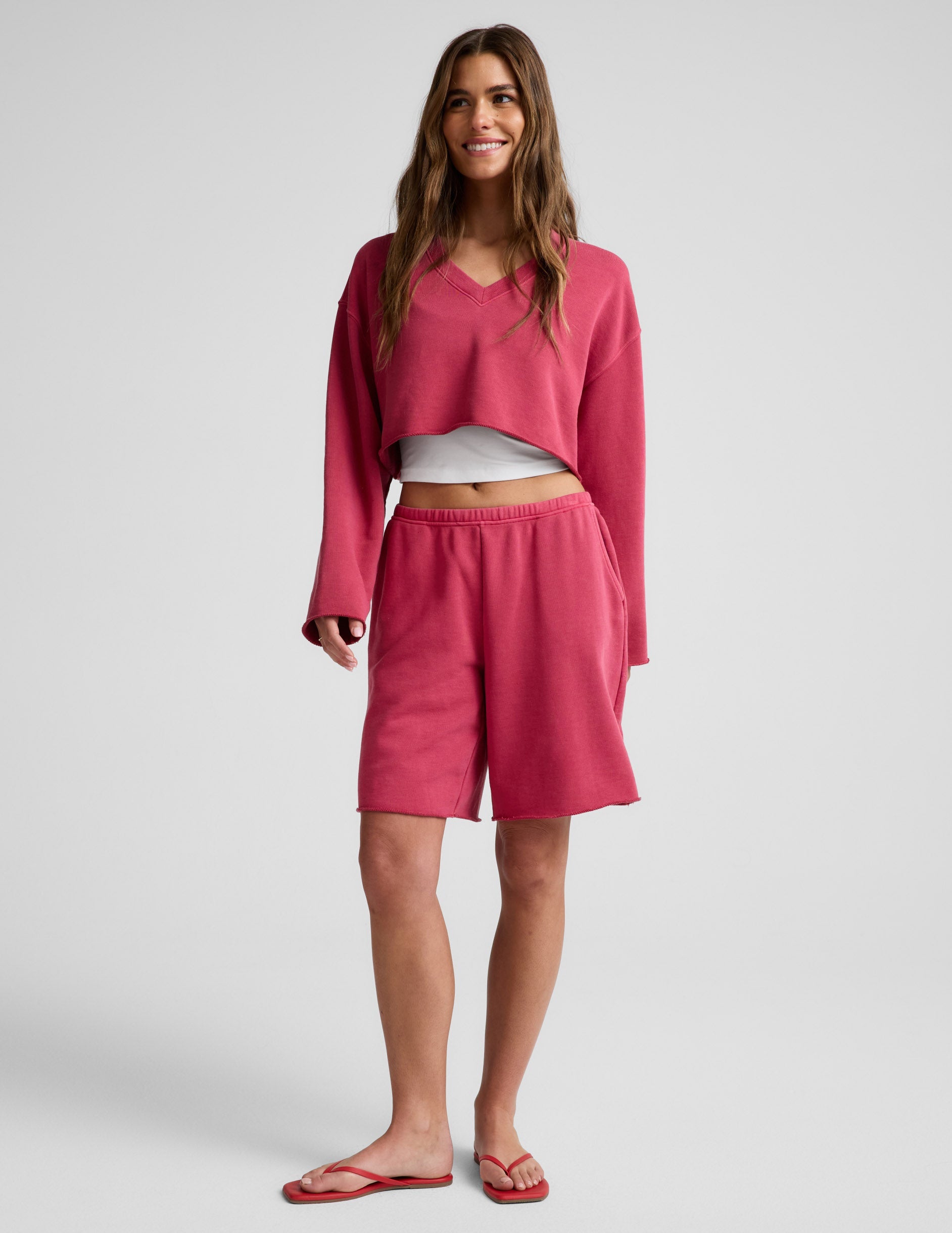 Beyond Yoga Women's Low-Rise Fade Out Bermuda Shorts - Red