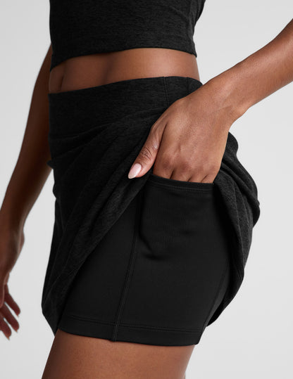 Beyond Yoga Women's Mid-Rise Mini Spacedye Skirt - Black