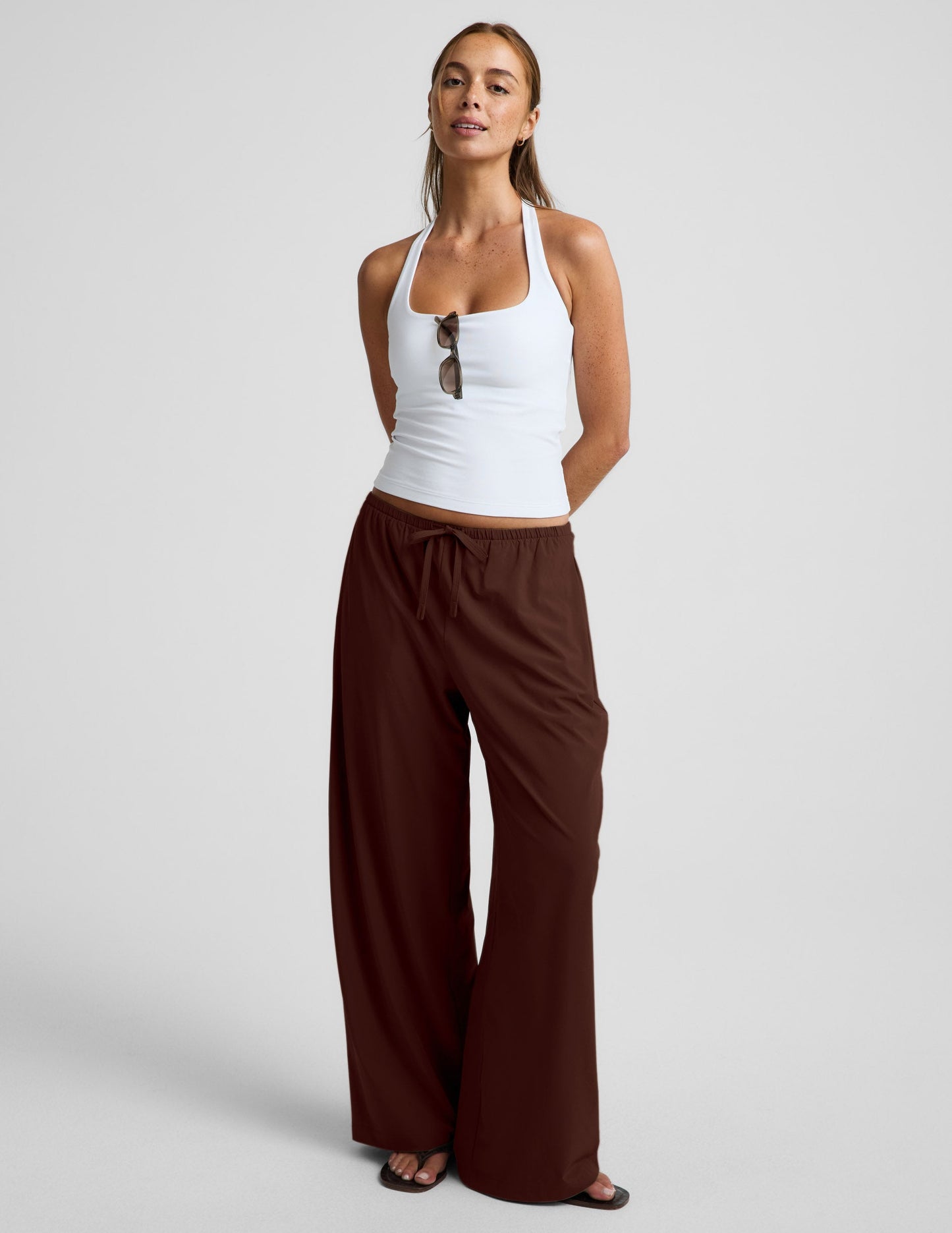 Beyond Yoga Women's Wide Leg Solstice Pants - Iced Mocha