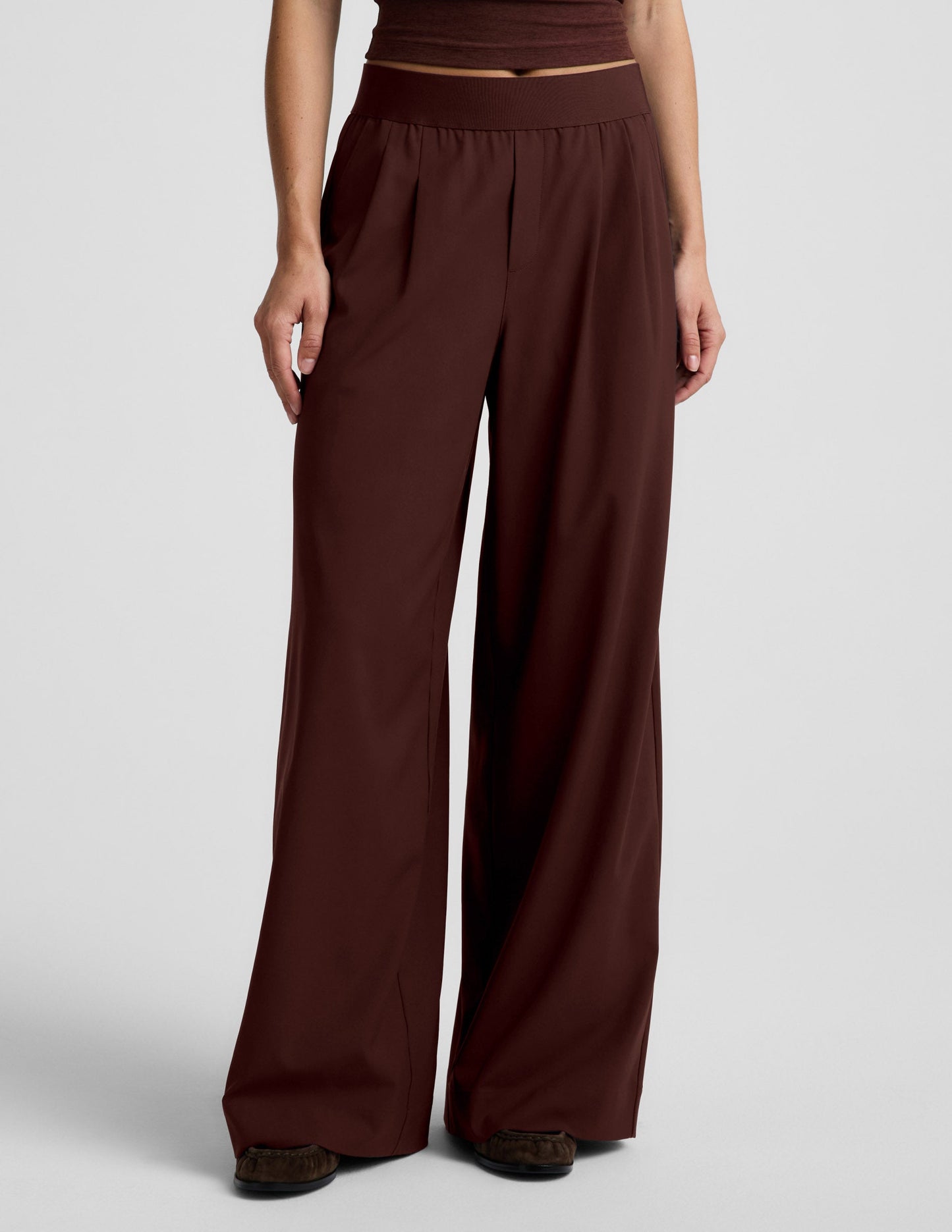 Beyond Yoga Women's Wide Leg Trouser Pants - Iced Mocha