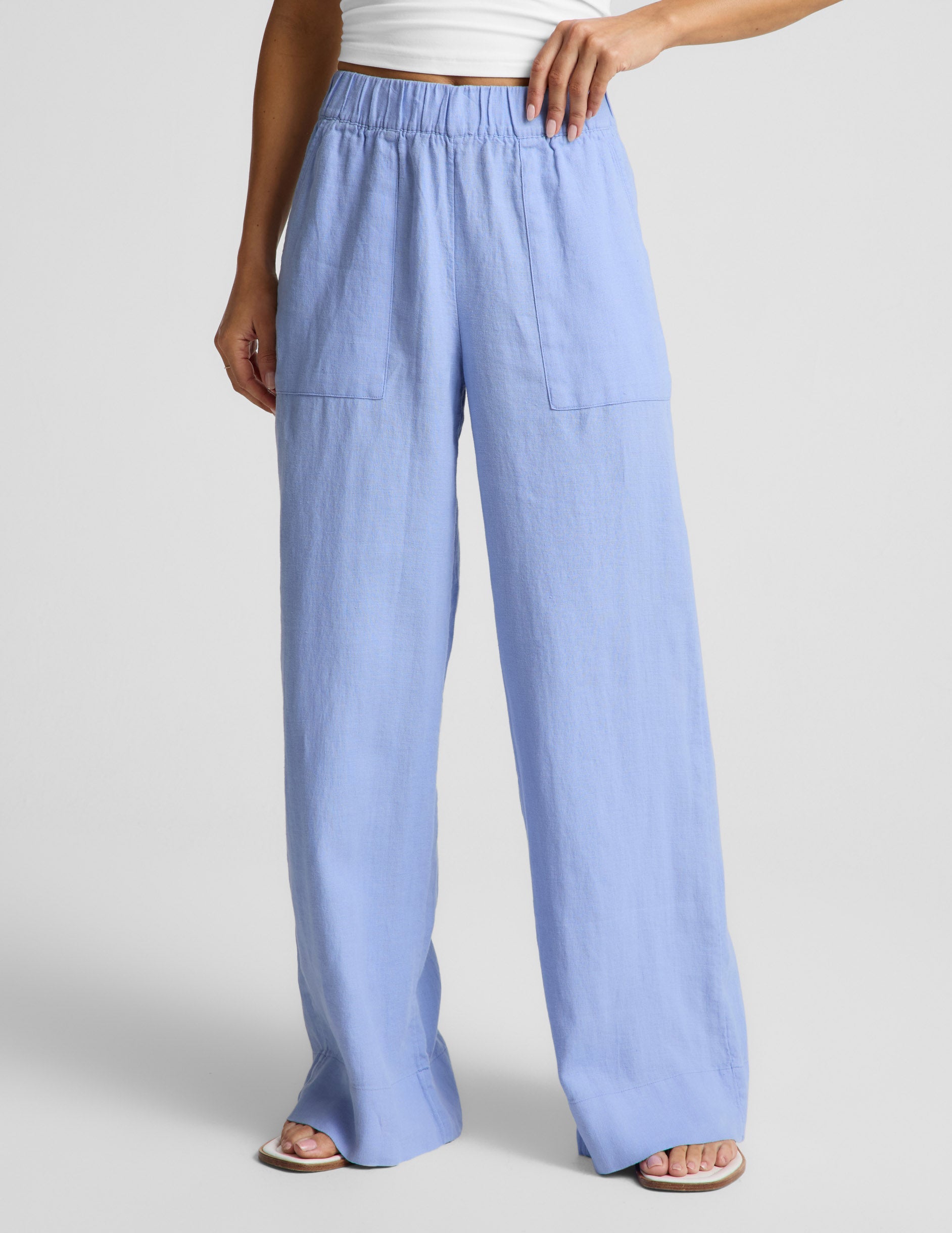 Beyond Yoga Women's SoftWash Linen Pants - Pastel Periwinkle
