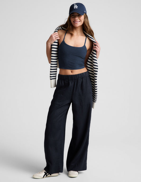 Beyond Yoga SoftWash Linen Wide Leg Pants - Nocturnal Navy