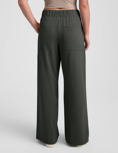 Beyond Yoga Wide Leg Stretch Mid Rise Flowy Pant - Slate Green