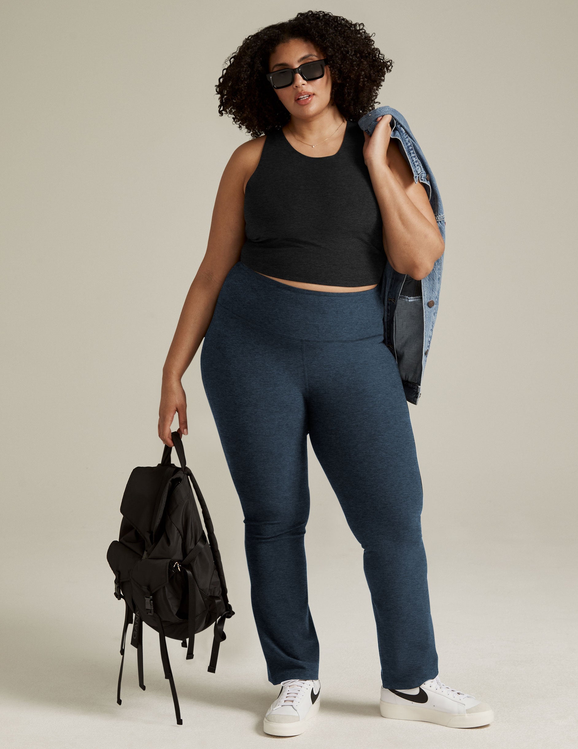 Beyond Yoga High Waisted Boot Cut Spacedye Pants - Nocturnal Navy