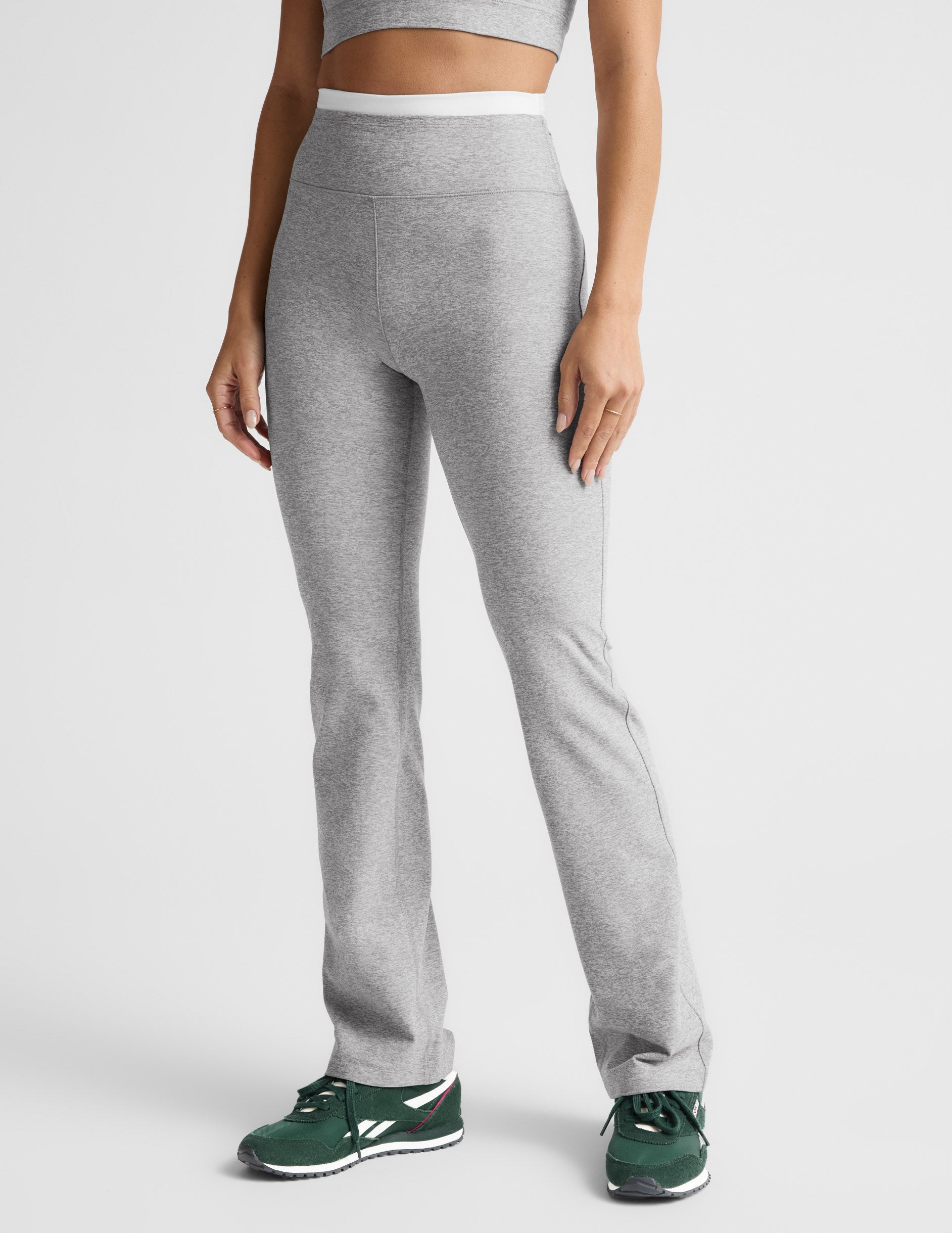 Beyond Yoga High Waisted Layered Spacedye Bootcut Pant - Silver Mist