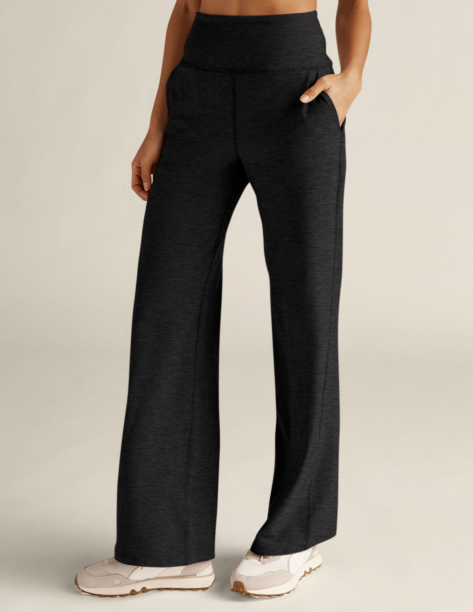 Beyond Yoga Women's Wide Leg Spacedye Laid Back Pants - Darkest Night