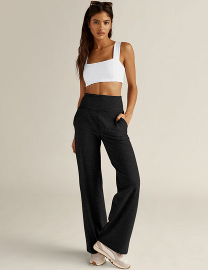 Beyond Yoga Women's Wide Leg Spacedye Laid Back Pants - Darkest Night