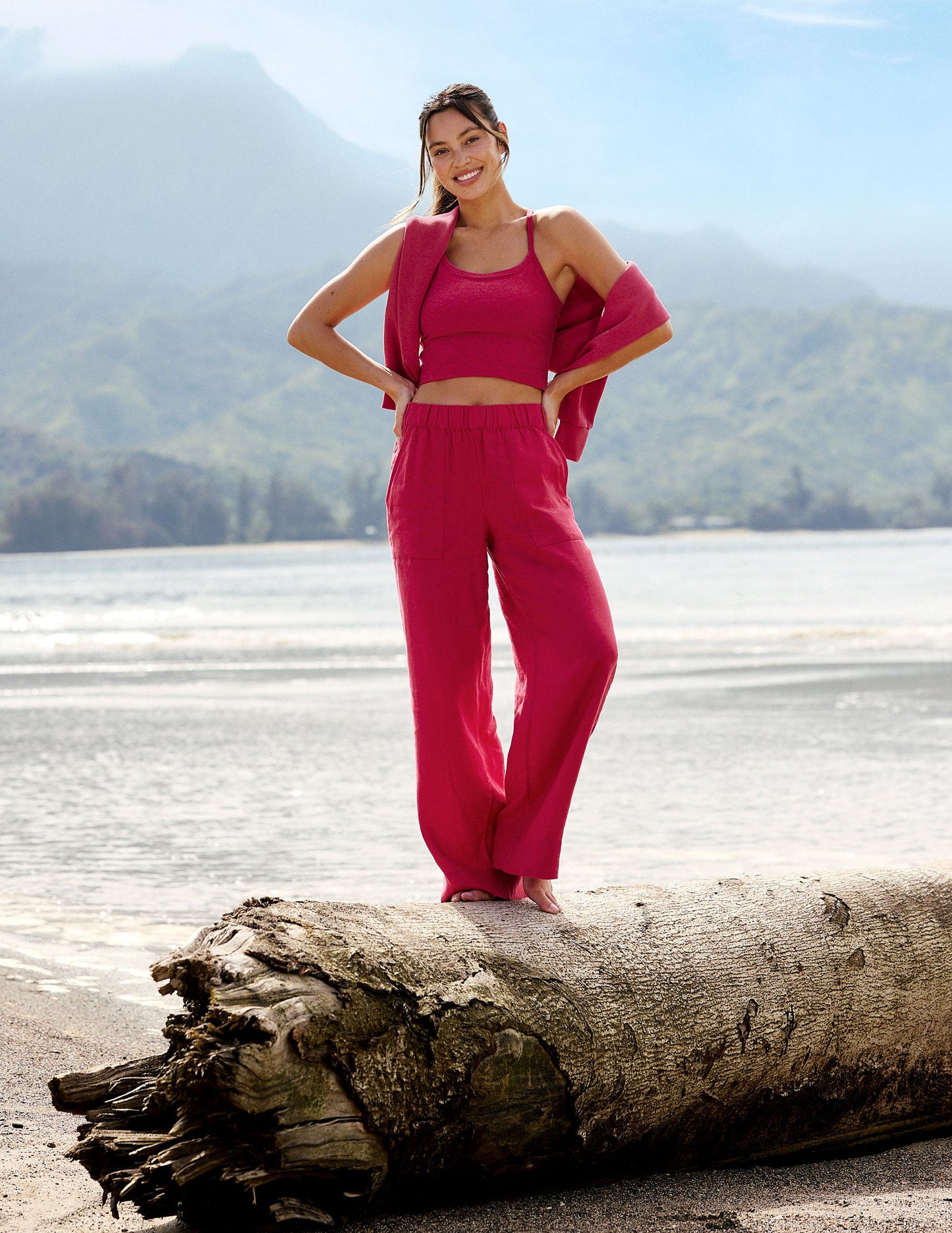 Beyond Yoga Women's Easy SoftWash Linen Pants - Berry Red