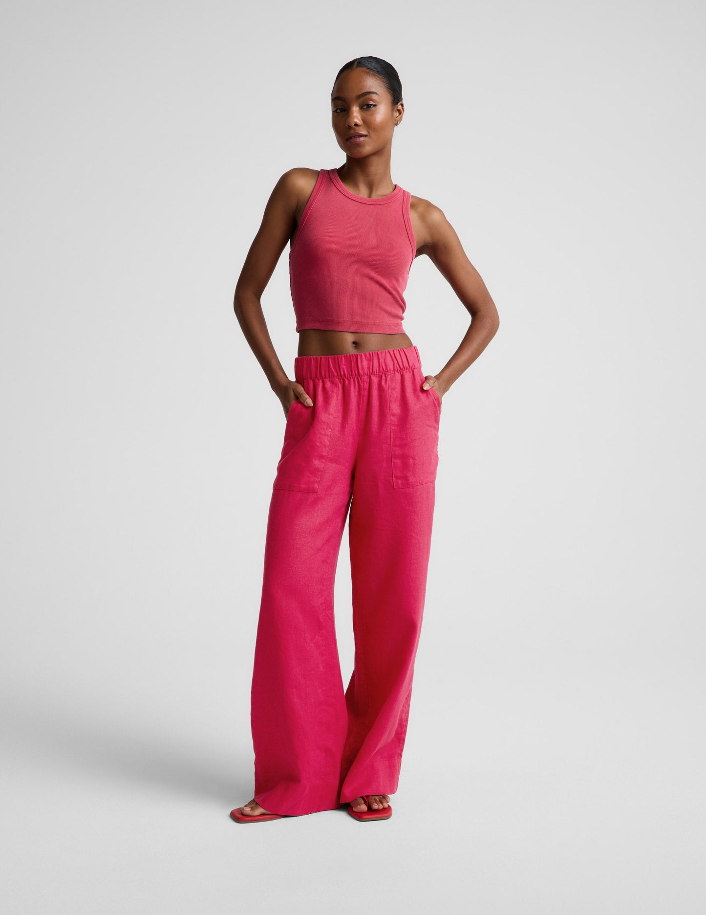 Beyond Yoga Women's Easy SoftWash Linen Pants - Berry Red