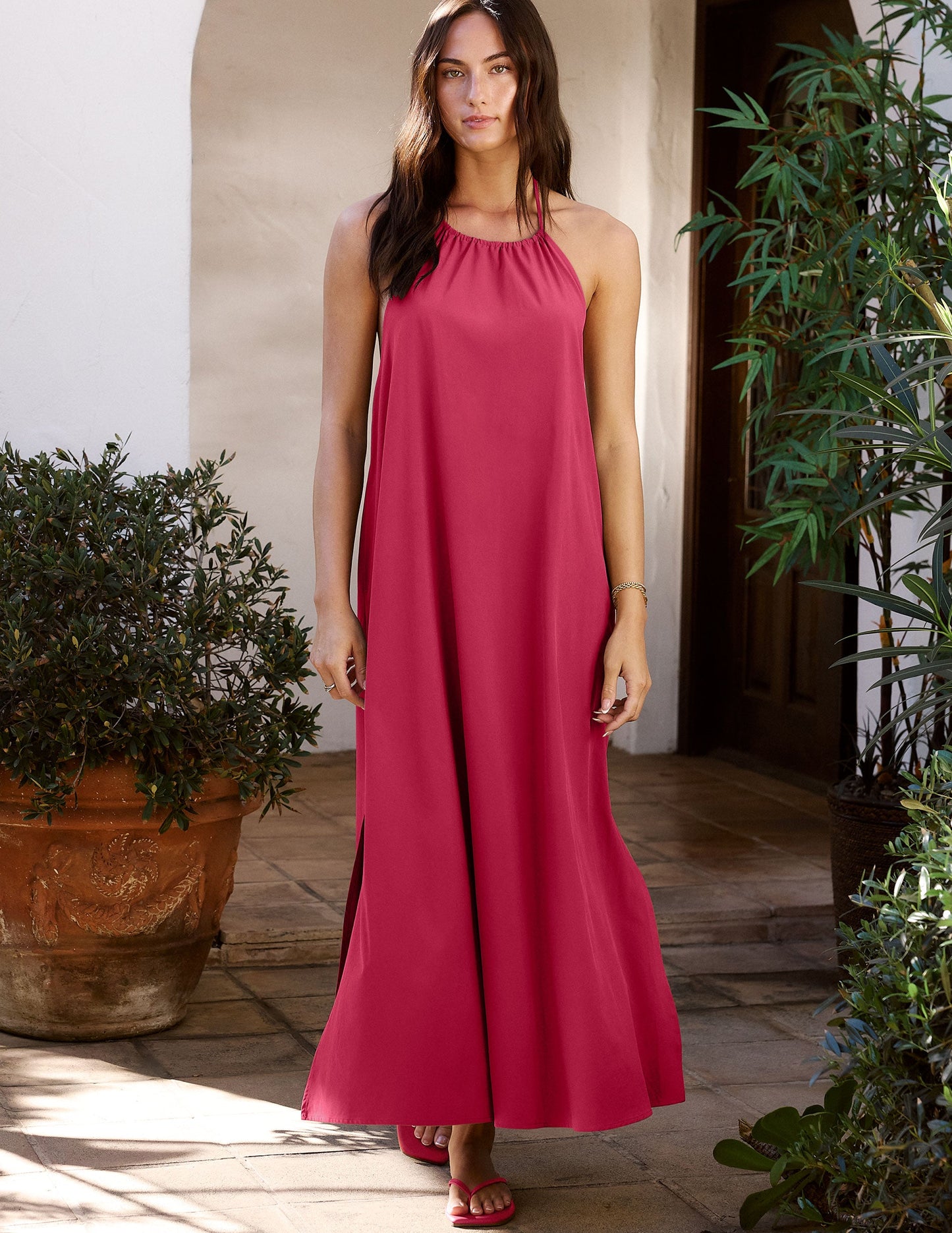 Beyond Yoga Go With The Flow Halter Dress