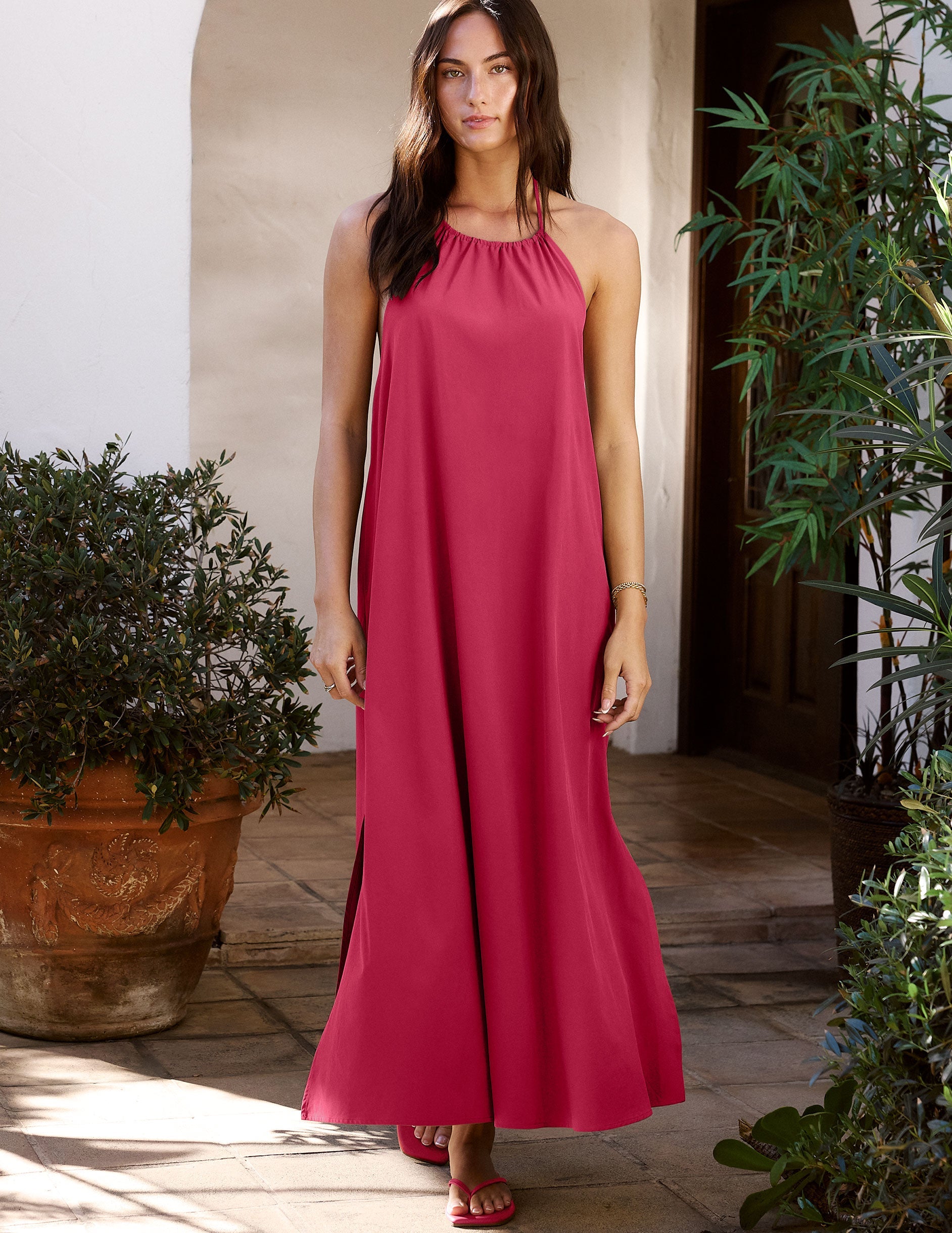 Beyond Yoga Go With The Flow Halter Dress