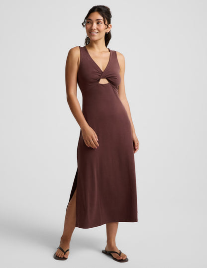Beyond Yoga Twist Cutout Midi Dress