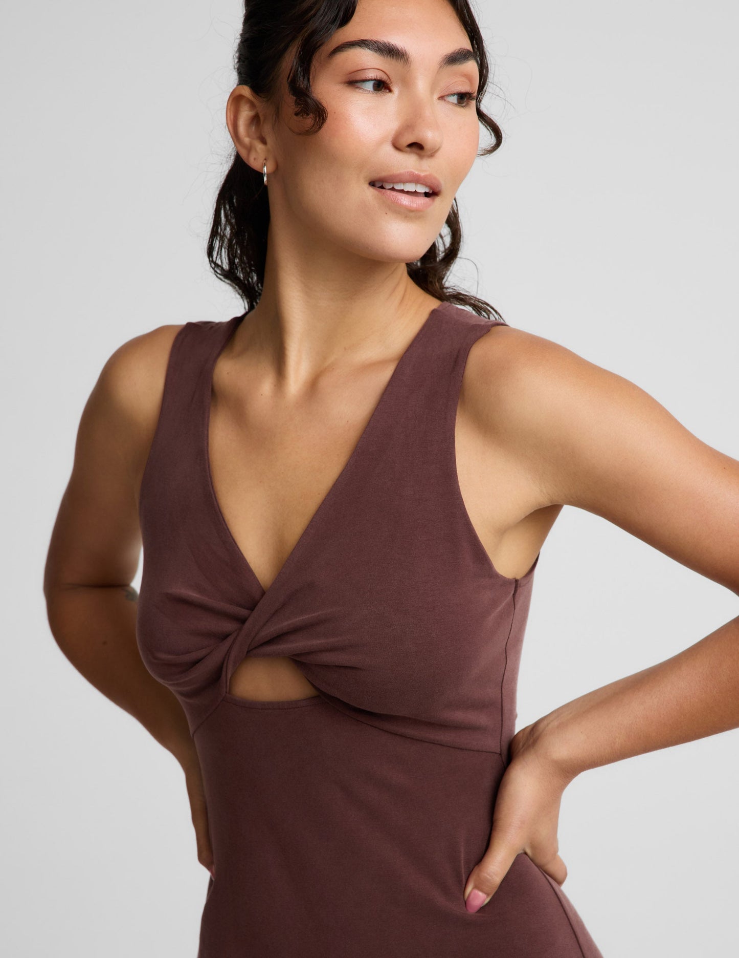 Beyond Yoga Twist Cutout Midi Dress