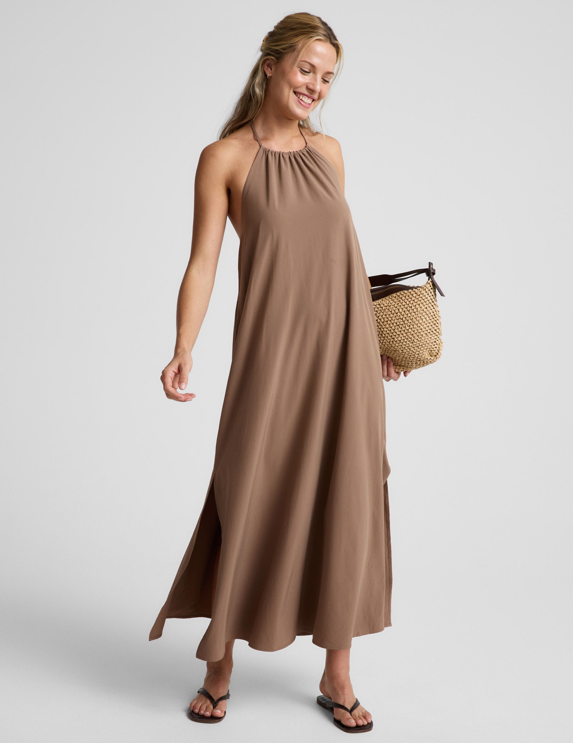 Beyond Yoga Go With The Flow Halter Dress
