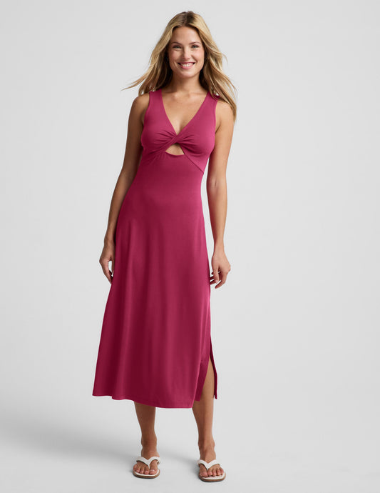 Beyond Yoga Twist Cutout Midi Dress