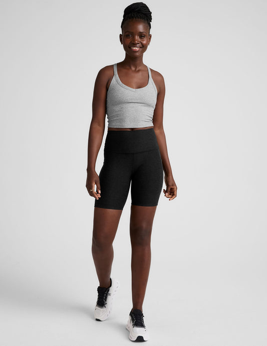 Beyond Yoga High Waisted Biker Spacedye Shorts - Darkest Night