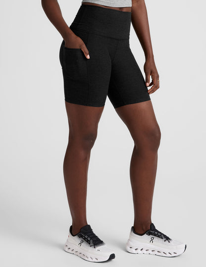 Beyond Yoga High Waisted Biker Spacedye Shorts - Darkest Night