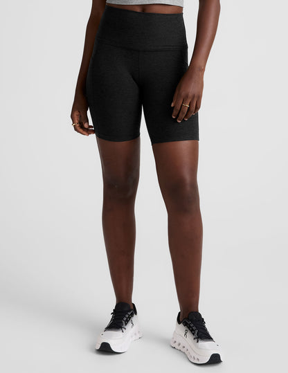 Beyond Yoga High Waisted Biker Spacedye Shorts - Darkest Night