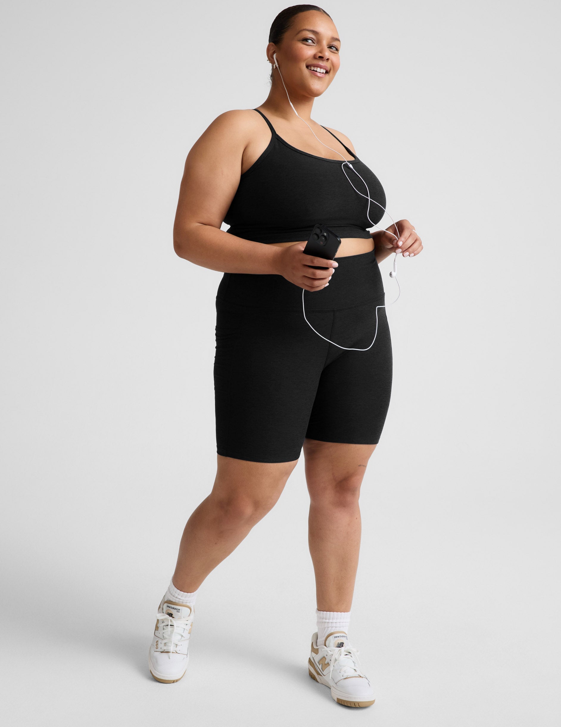 Beyond Yoga High Waisted Biker Spacedye Shorts - Darkest Night