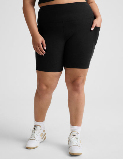Beyond Yoga High Waisted Biker Spacedye Shorts - Darkest Night
