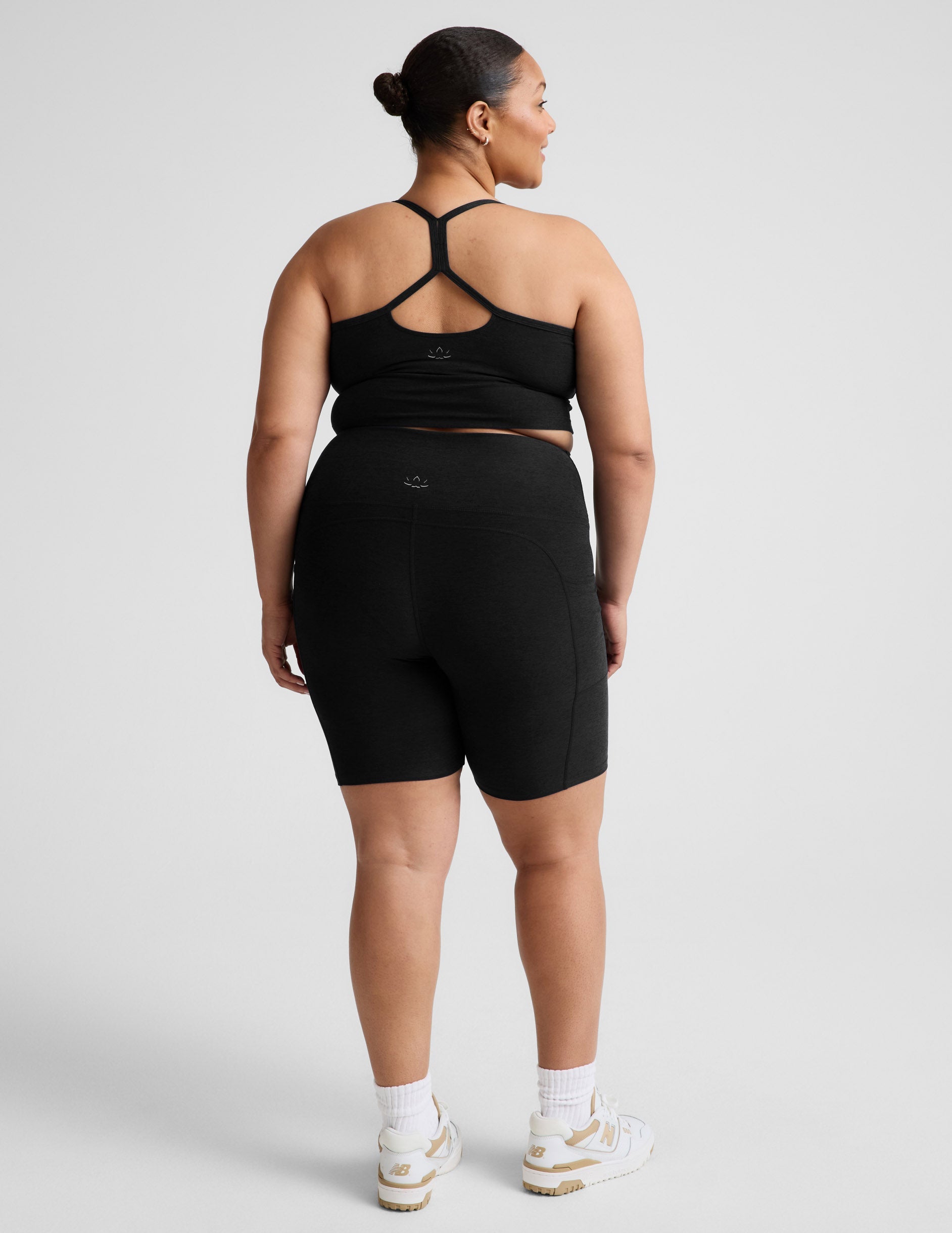 Beyond Yoga High Waisted Biker Spacedye Shorts - Darkest Night