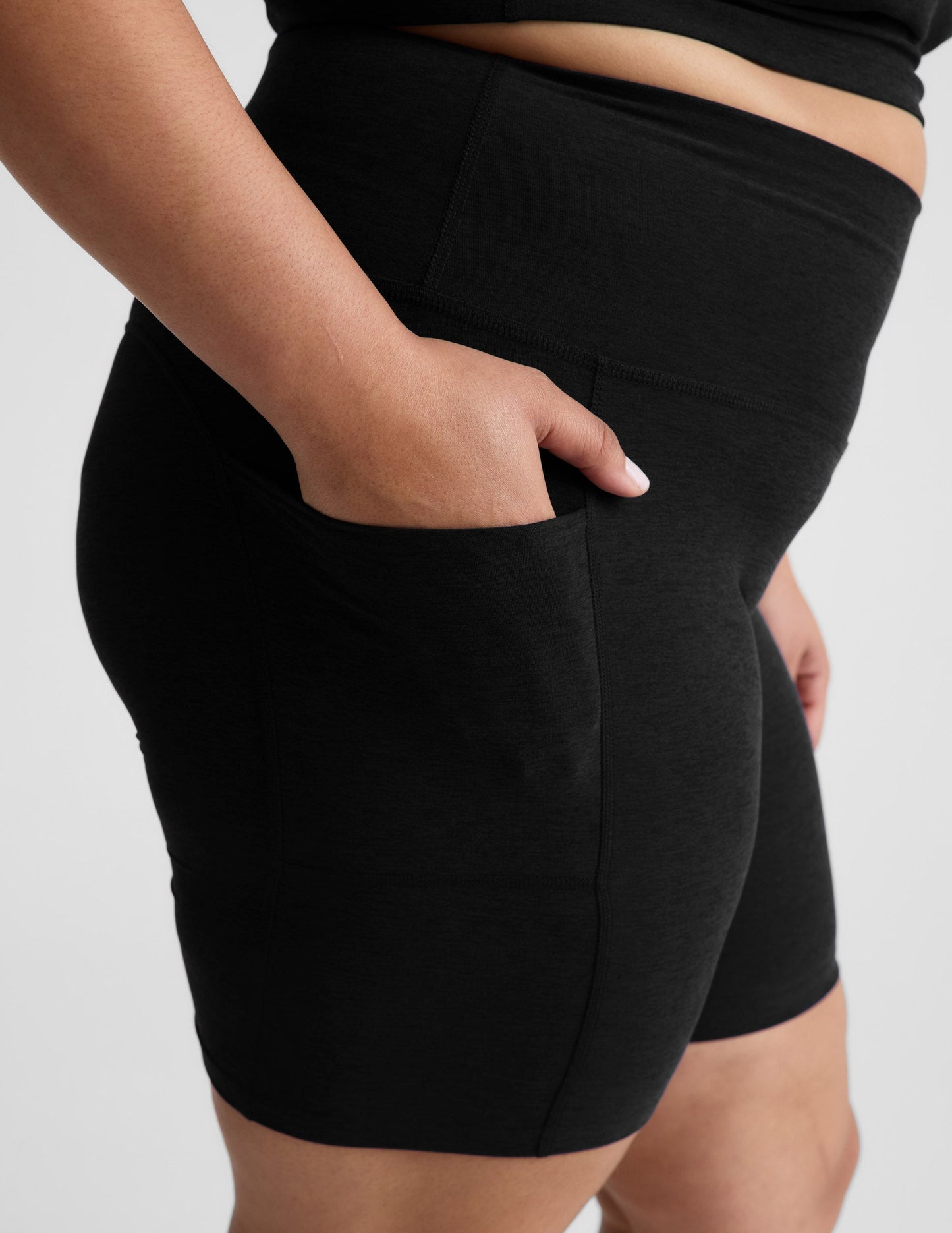 Beyond Yoga High Waisted Biker Spacedye Shorts - Darkest Night