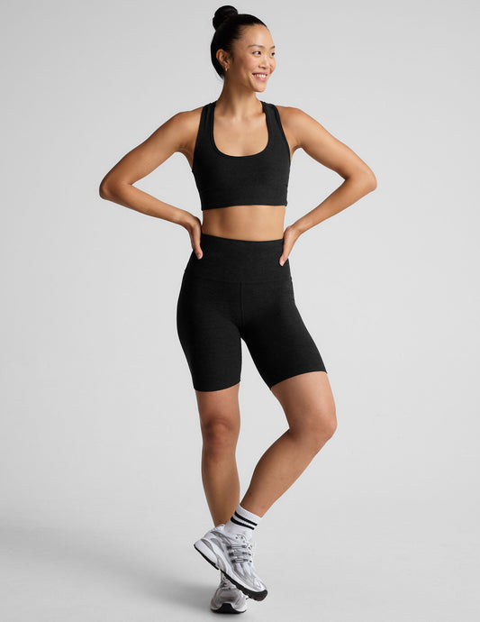 Beyond Yoga High Waisted 7-Inch Spacedye Bike Shorts - Darkest Night
