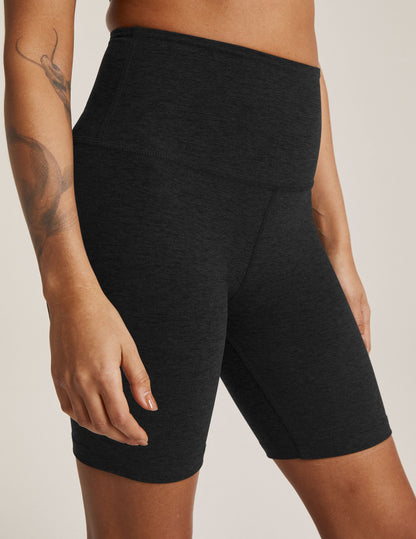 Beyond Yoga High Waisted 7-Inch Spacedye Bike Shorts - Darkest Night