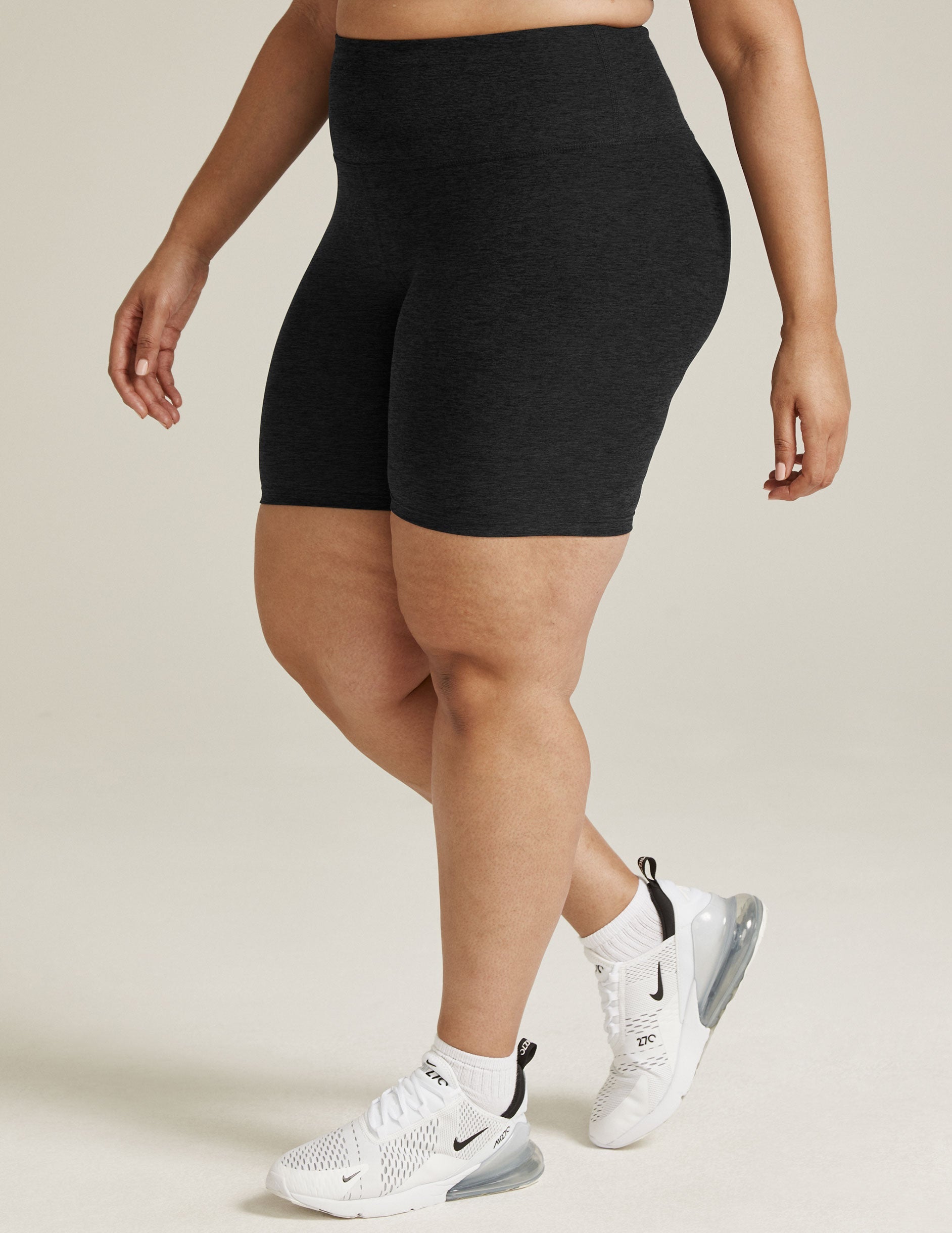 Beyond Yoga High Waisted 7-Inch Spacedye Bike Shorts - Darkest Night