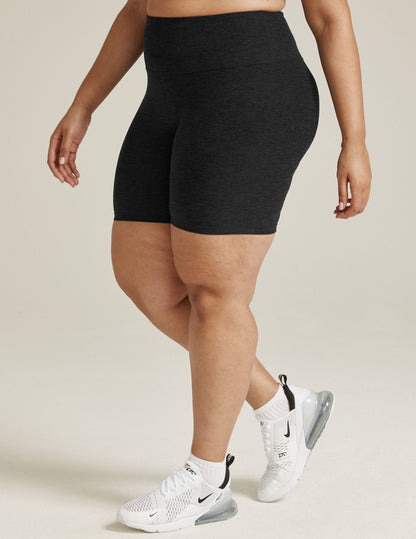 Beyond Yoga High Waisted 7-Inch Spacedye Bike Shorts - Darkest Night