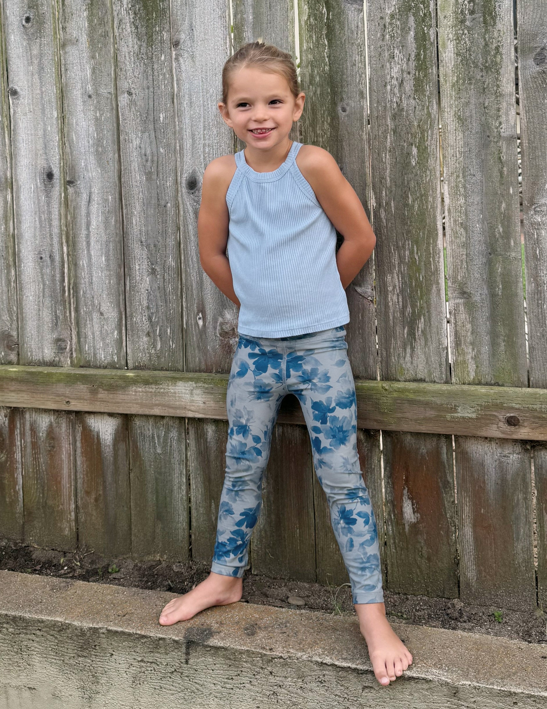 Beyond Yoga Toddler Soft Buttery SoftMark Legging - Blue