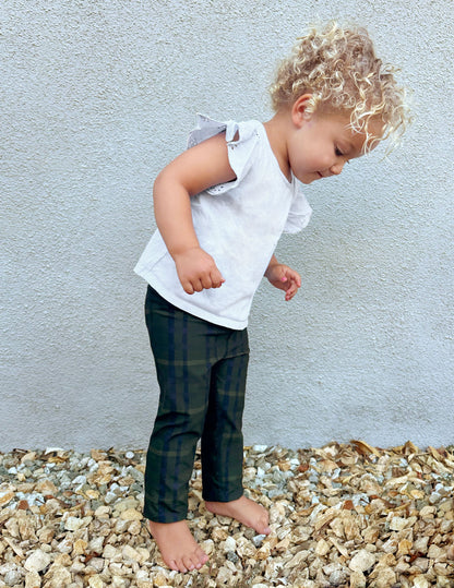 Beyond Yoga Toddler Plaid Stretch SoftMark Legging - Dark Olive