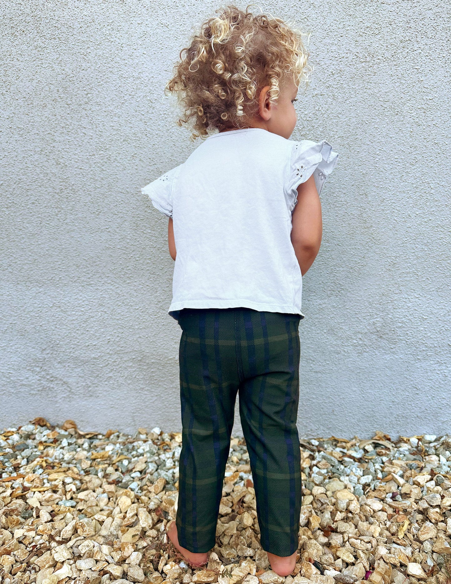 Beyond Yoga Toddler Plaid Stretch SoftMark Legging - Dark Olive