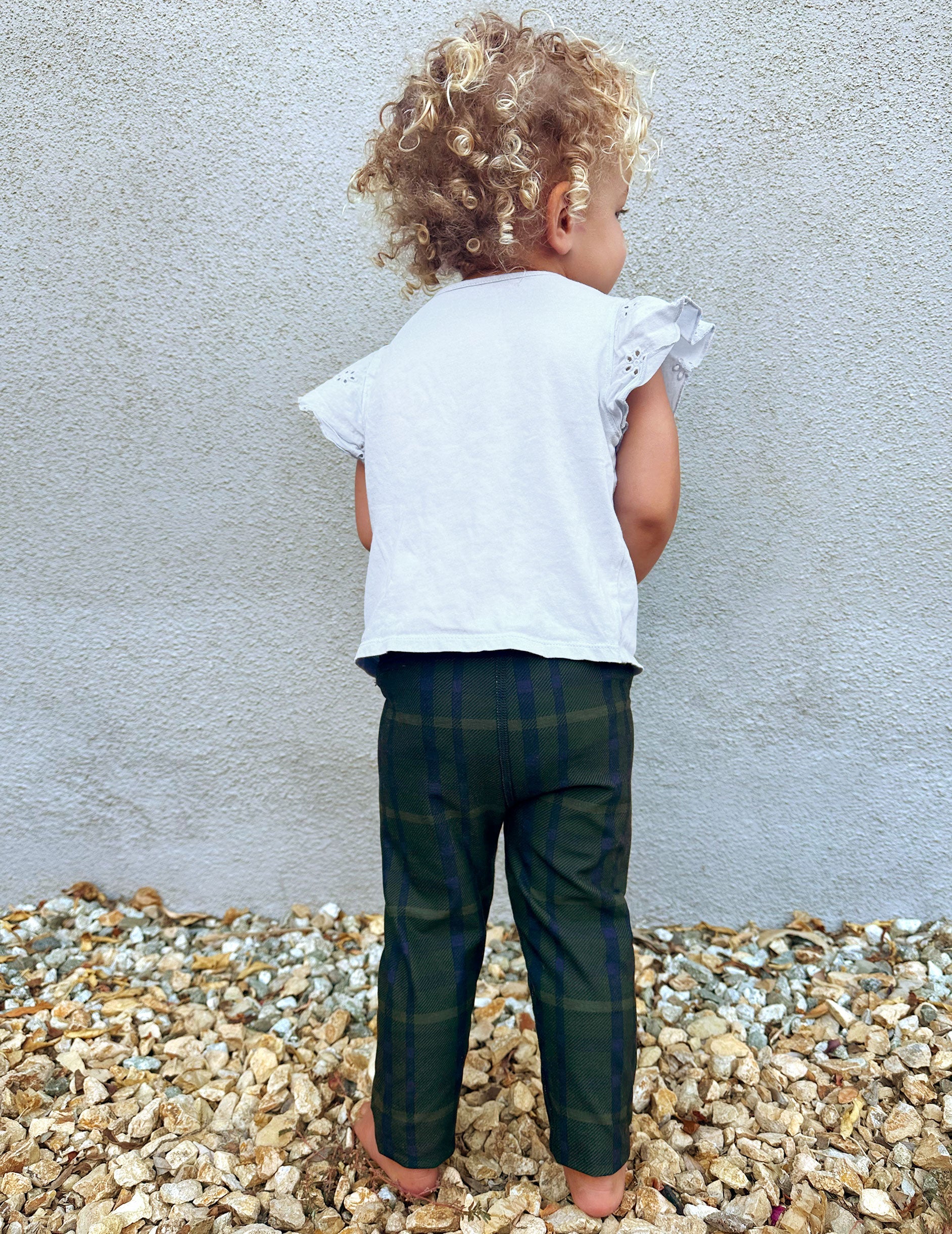 Beyond Yoga Toddler Plaid Stretch SoftMark Legging - Dark Olive